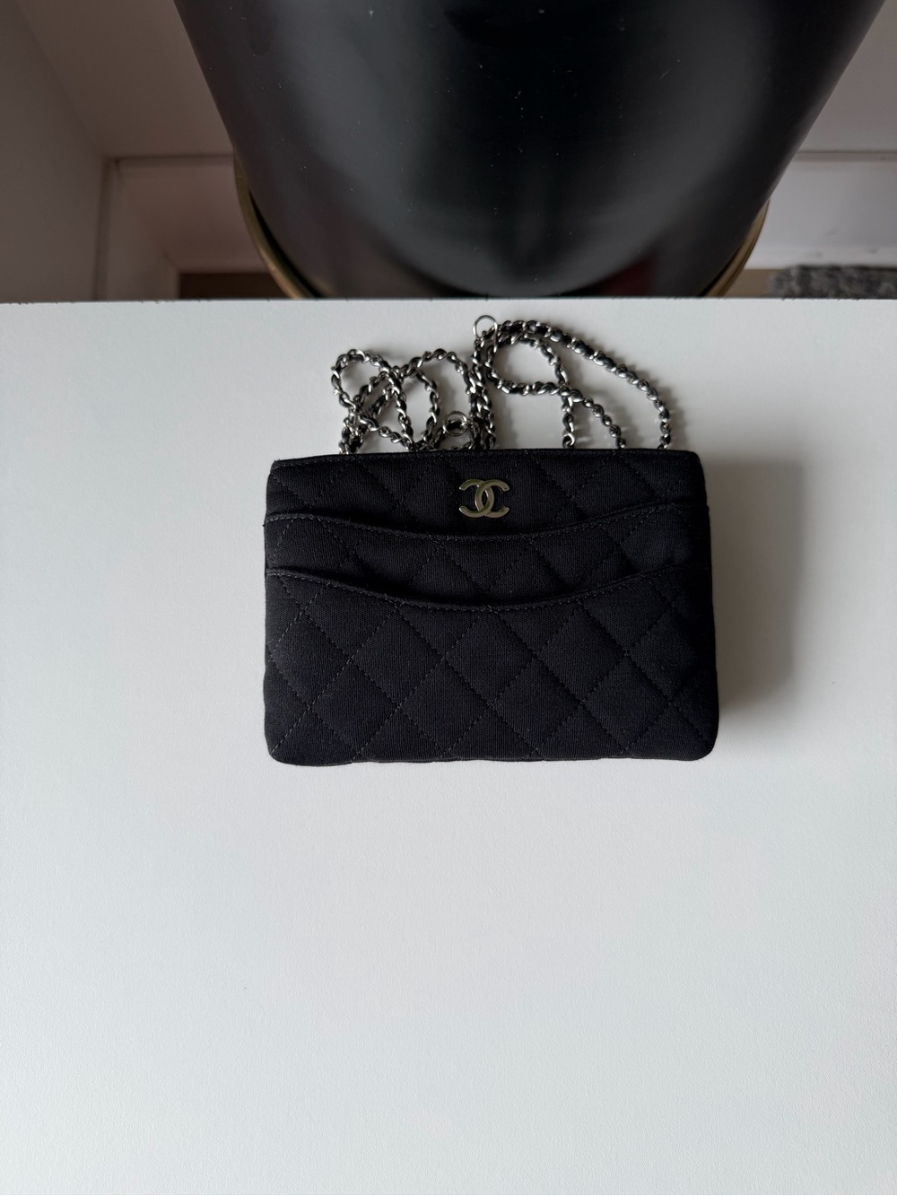 CHANEL Black Quilted Mini Crossbody with CC Accent - Picture 2 of 4